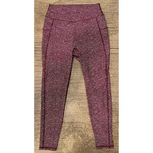 Buff Bunny Legacy Vine Yard Red Bossy Print Athletic Leggings W Pockets SZ XL